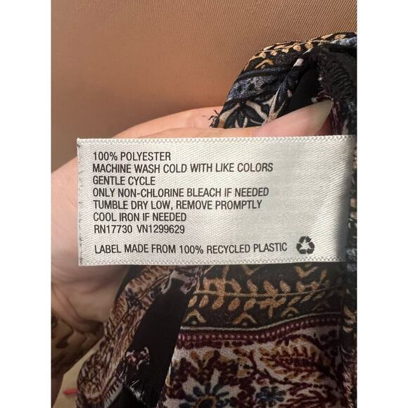 Knox Rose boho peasant short sleeved blouse flowy hippie gypsy puff sleeve - Picture 8 of 8